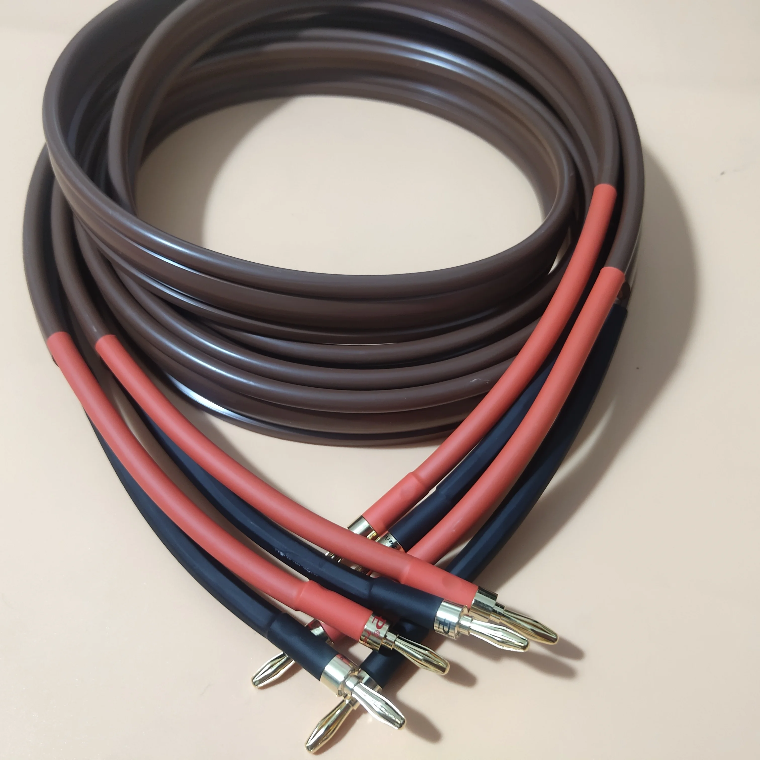 1 Paar Hi-End Van Den Hul Lautsprecher kabel versilbert Hifi Audio Line rot Kupfer Bananen stecker Image