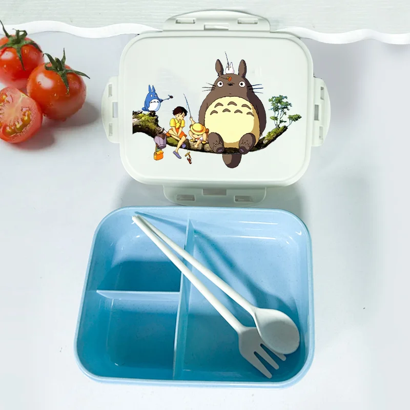 Totoro Kawaii Lunchbox Mädchen Junge Miyazakis Anime Bento Boxs Student Schule Picknick Lebensmittel Lagerung Container Fall Kinder Geschenk Image