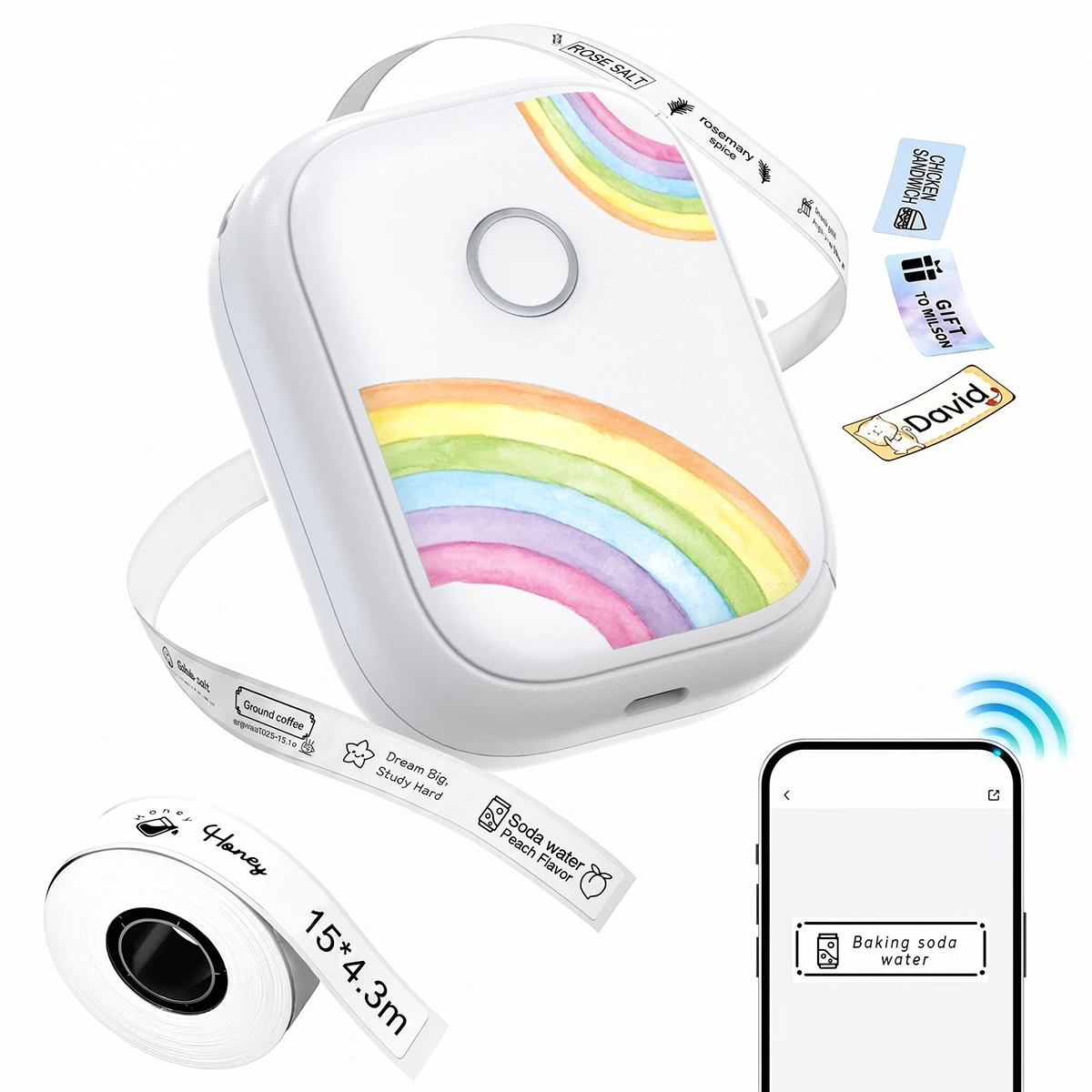 Marklife Thermo-Etikettendrucker D110 P12 Mini-Bluetooth-Etikettendrucker für Küche, Schule, Büro, Geschenk/DIY, kreativ/Markierung Image