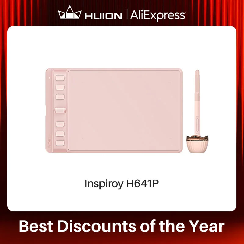Huion Inspiroy 2 S H641P Grafiktabletts 6,3 x 3,9 Zoll digitales Zeichenstift-Tablet 6 Express-Tasten unterstützen Android Mac Windows Image