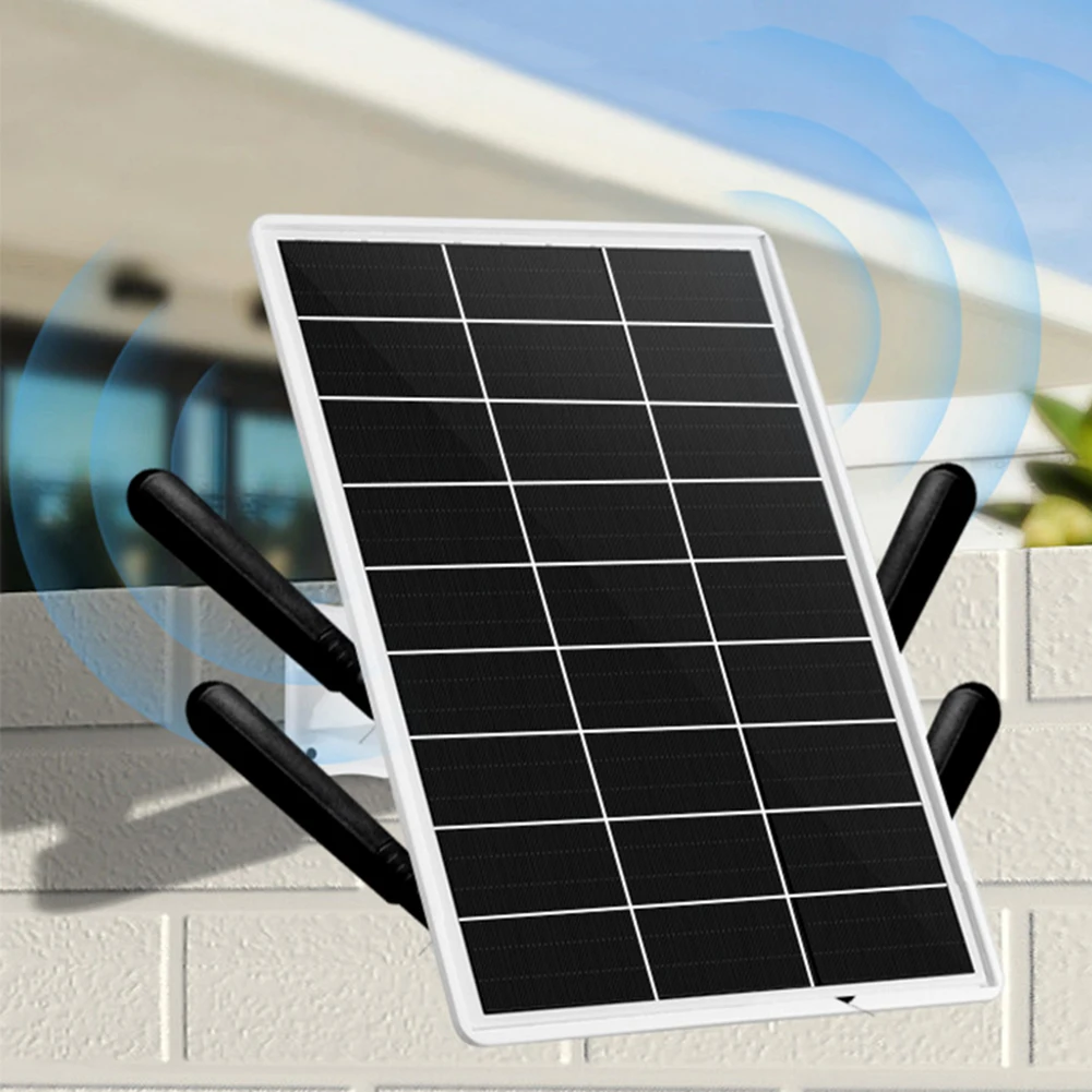 Solarpanel-betriebener 4G LTE-WLAN-Router, IP66, wasserdichter WLAN-Router für den Außenbereich, WLAN-Hotspot für Überwachungskameras im Freien, Telefon-PC Image