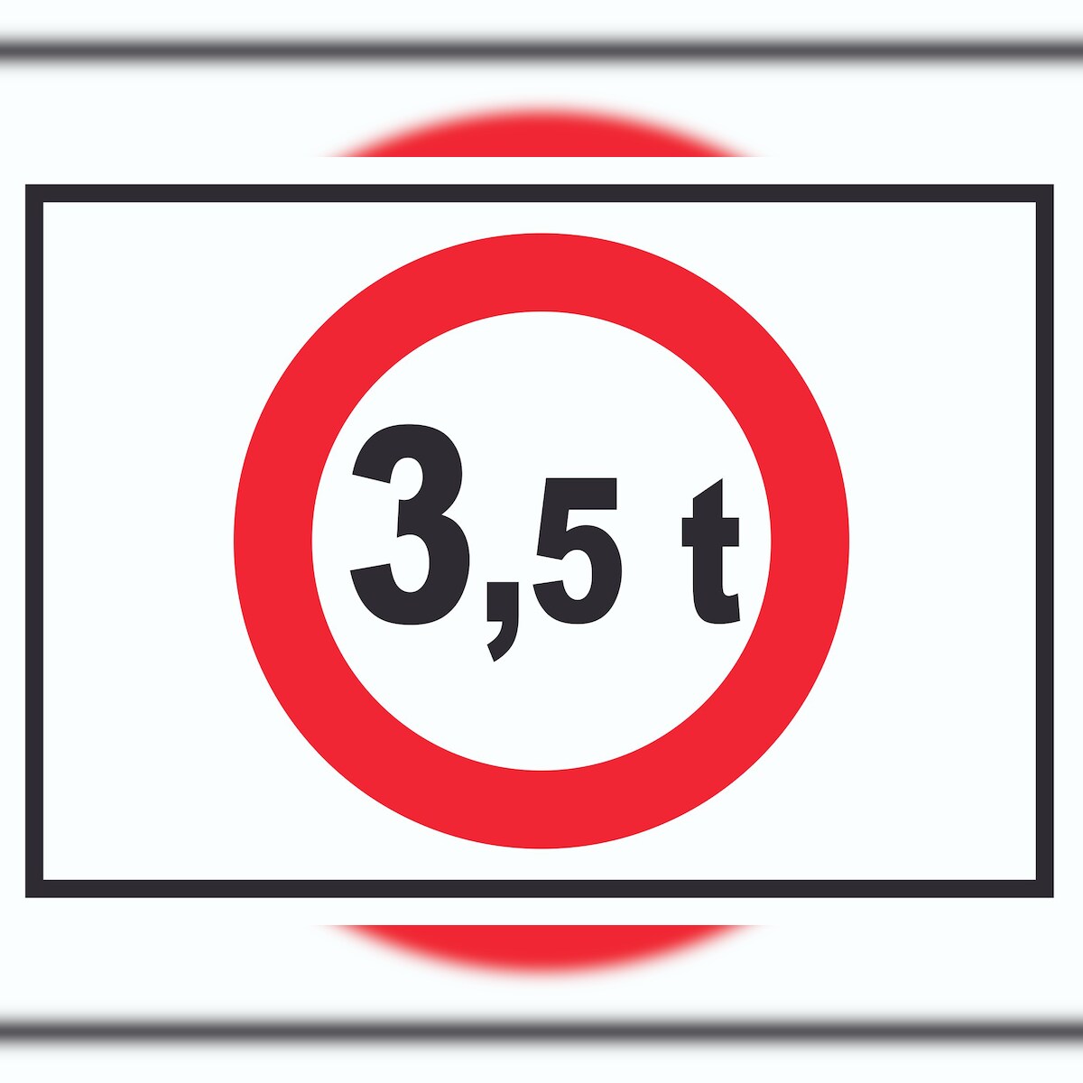 HB-Druck Durchfahrt verboten 3,5 Tonnen Symbol Schild A0 Rückseite selbstklebend Image