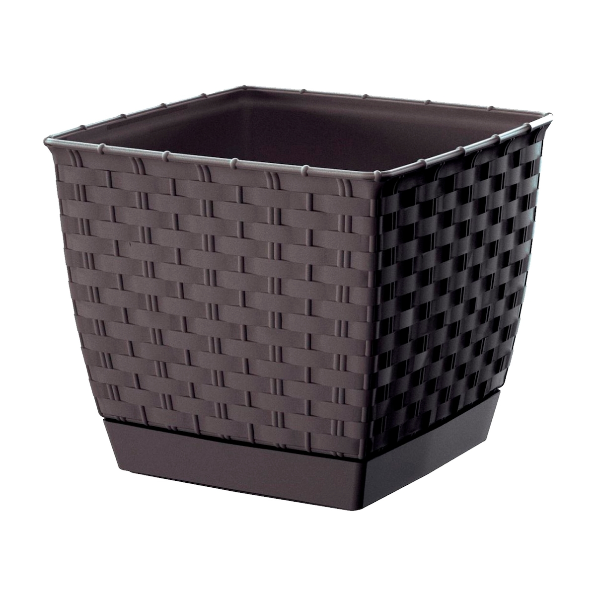 Prosperplast - RATOLLA SQUARE 2,5-l-Blumentopf – 16,5 x 16,5 x 14,2 cm in der Farbe Dunkelocker Image