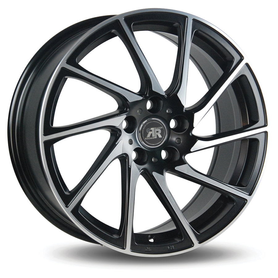 Jante Alu Racer Turn 18 Pouces - 8x18 5x120 Et40 Noir Mat Poli