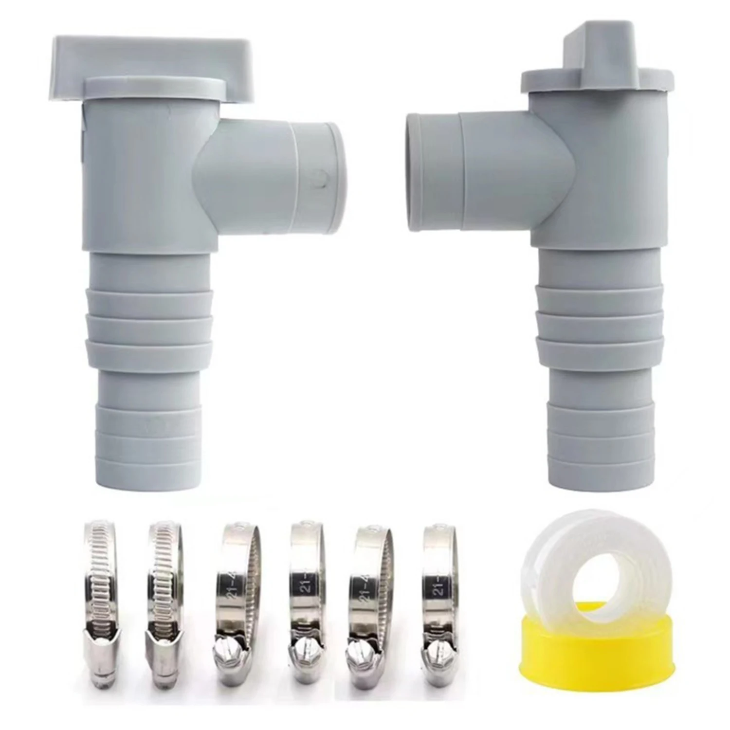 Vanne d'arrêt adaptée à la pompe à filtre, connecteur de piscine, adaptateur de tuyau de piscine, coude de style pince, vanne d'arrêt de vidange de piscine, 32mm