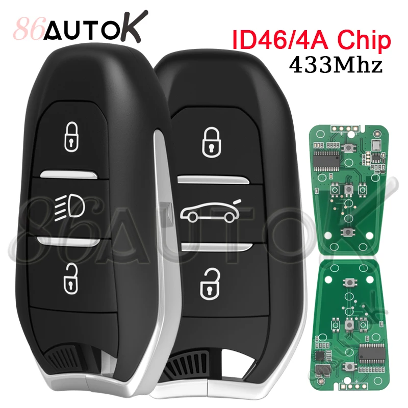 Clé télécommande de voiture pour citroën Picasso C3 C5 C4 C4L DS6 DS5 adaptée à la clé de voiture Peugeot 3008 5008 508 208 301 308 433Mhz ID46/4A HU83 VA2