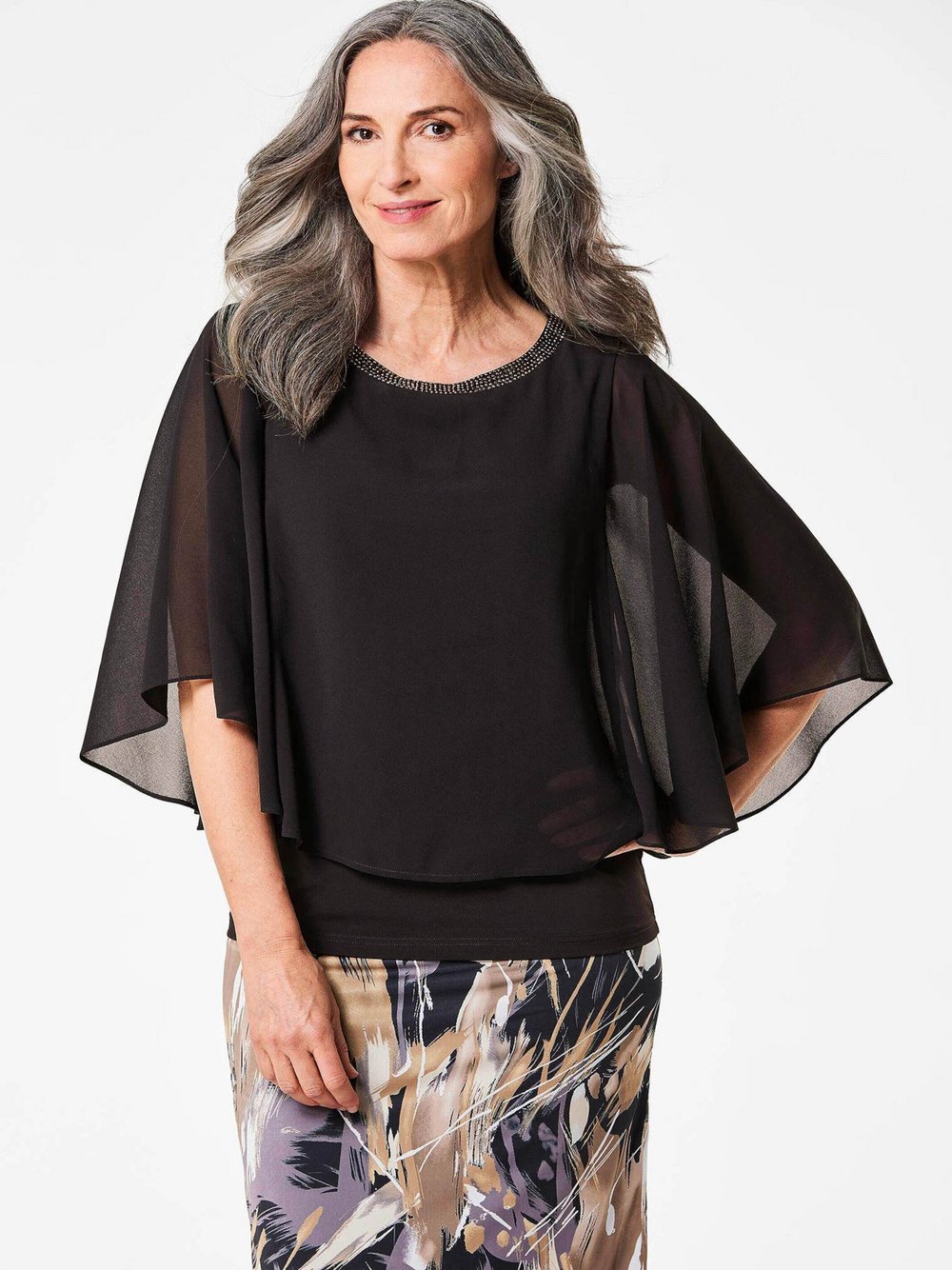 Goldner Blusenshirts Damen schwarz, 42 Image