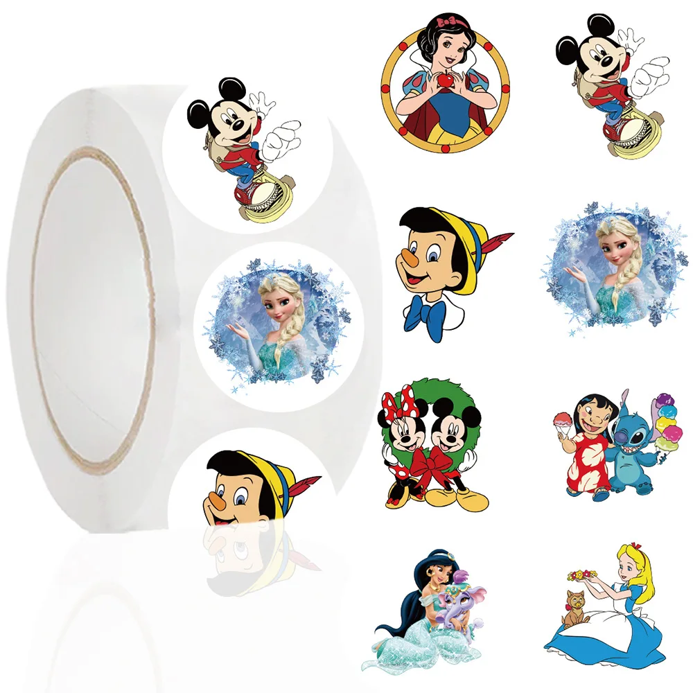 500 teile/rolle Neue Disney Cartoon Charakter Serie Sammlung Dicht Aufkleber DIY PVC Laptop Aufkleber Dekoration Belohnung Geschenk Spielzeug