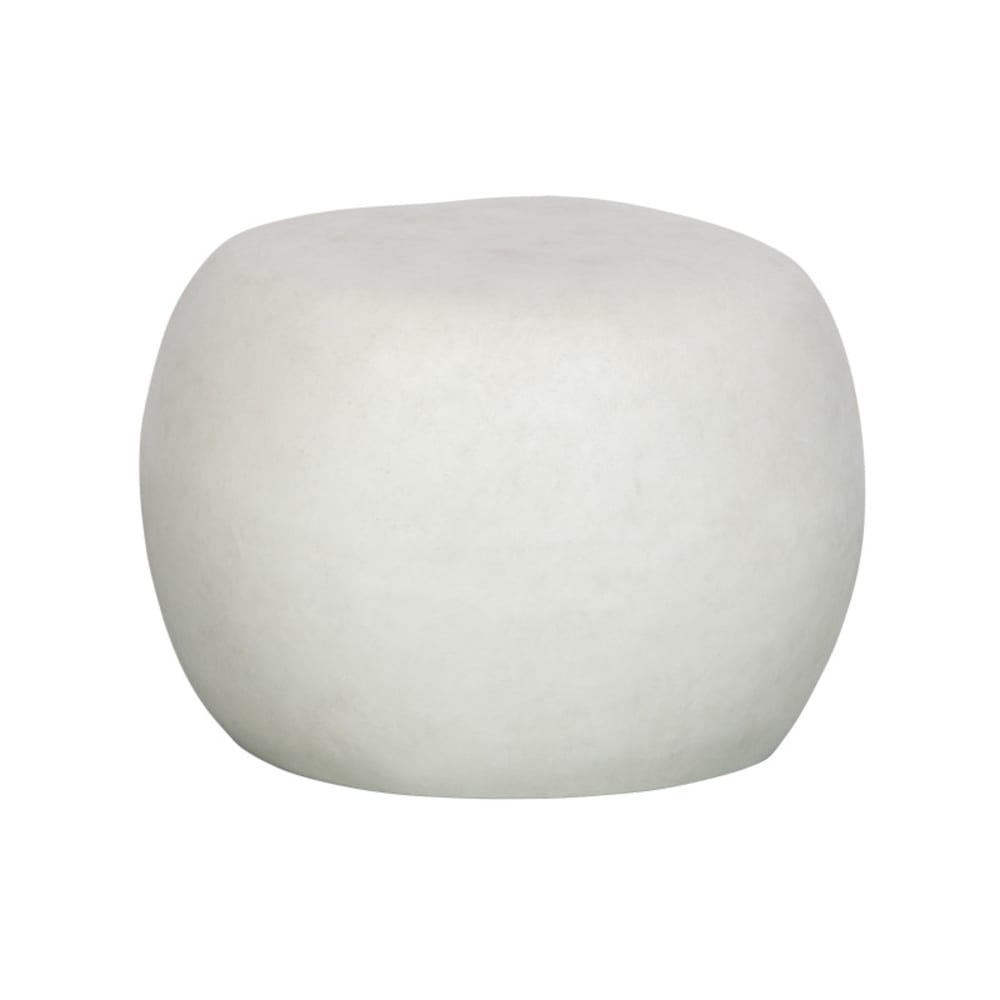 Petite table basse forme boule blanche 50x50x35cm