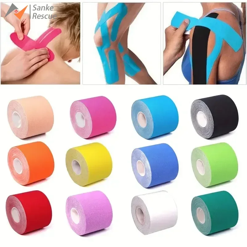 Sport Wasserdicht Kinesiologie Tape Athletische Bandage Muskel Erholung Schutz Umreifung Schmerzen Relief Tennis Gym Elastische Wrap Image