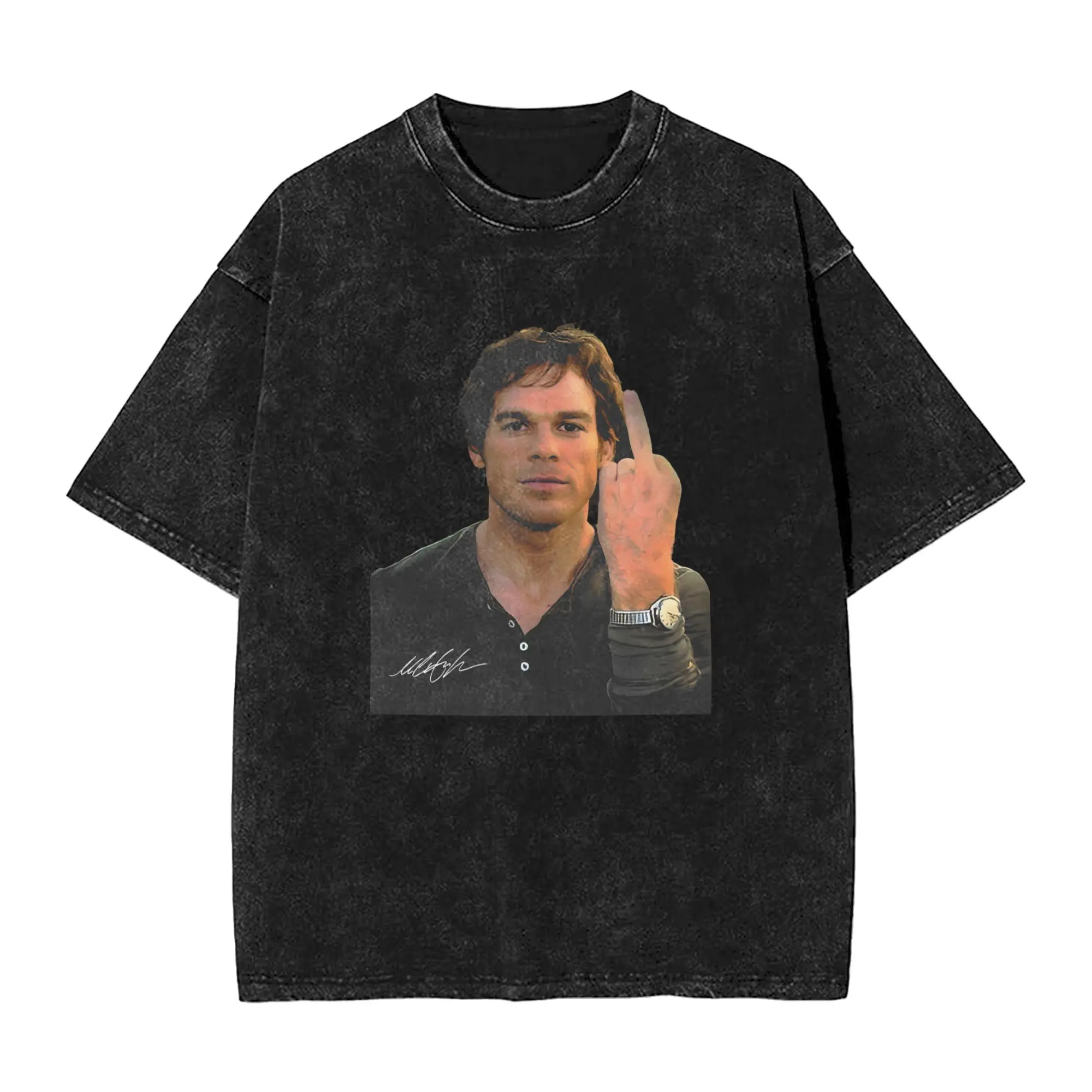 Dexter Morgan Vintage 90er Jahre gewaschene T-Shirts Streetwear Hip Hop Mode T-Shirts T-Shirts Männer Frauen Kurzarm Harajuku Grafik