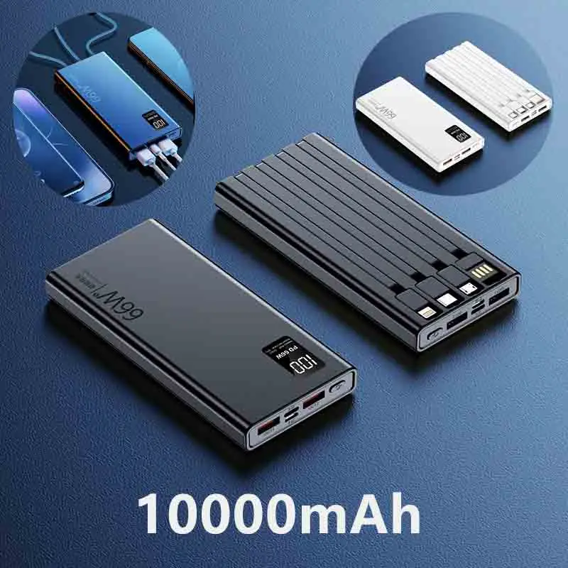 10000 mAh Power Bank mit Digitalanzeige mit Kabel PD22.5 W Schnellladung externes Ladegerät für IPhone Samsung Powerbank Image