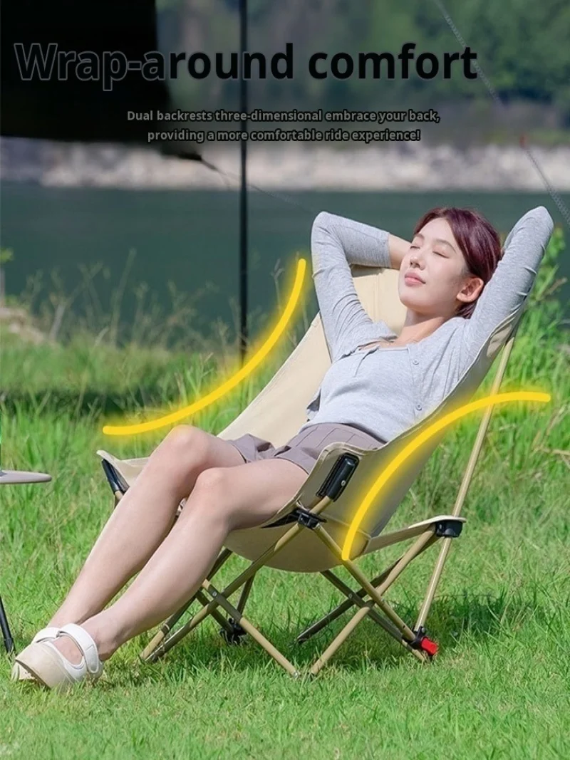 Tragbarer Outdoor-Klappstuhl, verstellbar, leicht, Campinghocker, ultraleichter faltbarer Sitz für Wandern, Reisen, Angeln, Strand