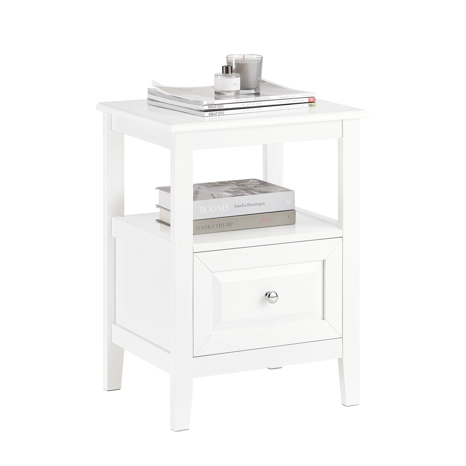 SoBuy FBT131-W Nachttisch Boxspringbett Beistelltisch schmal Sofatisch Telefontisch Nachtschrank BHT ca. 45x60x35cm