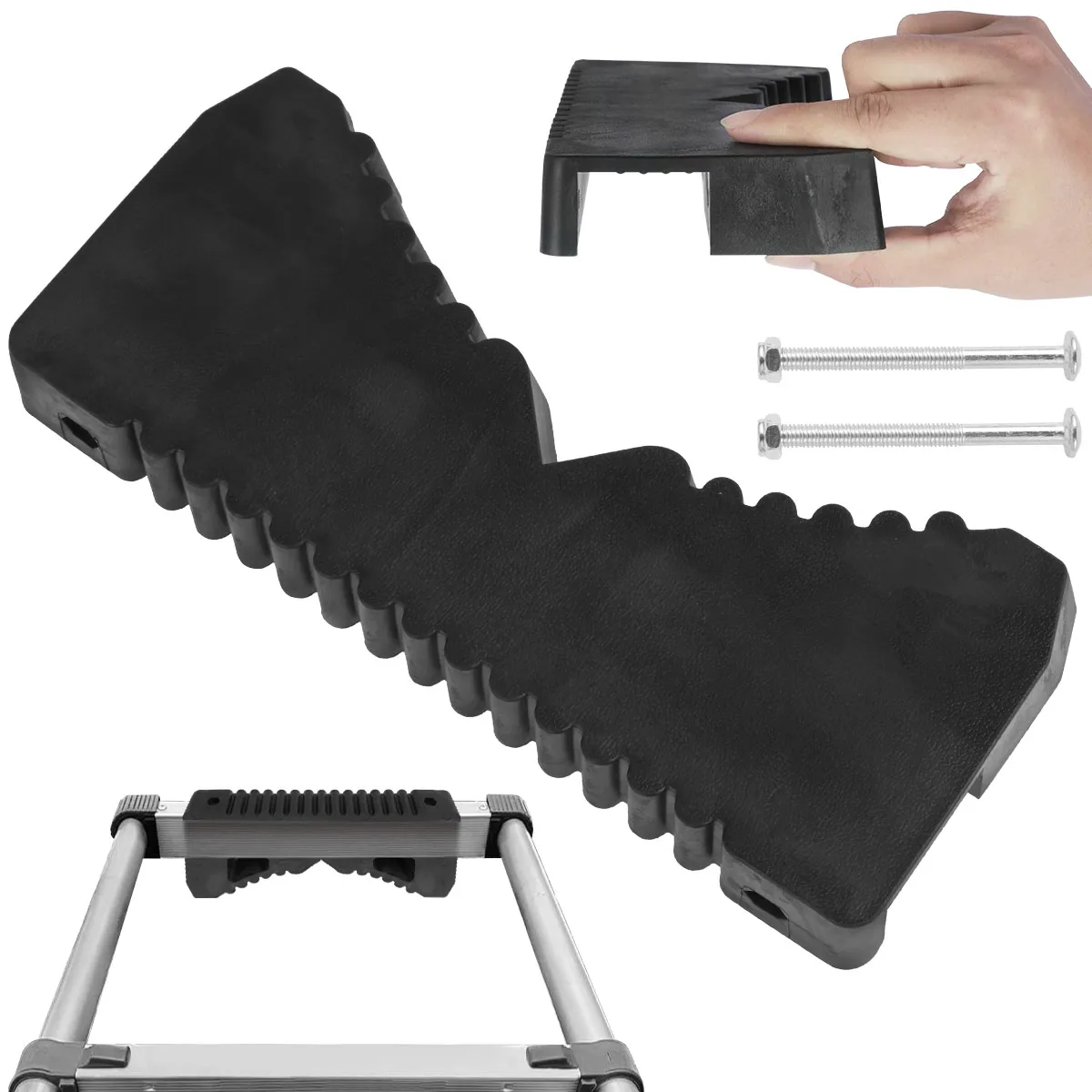 Zubehör für elektrische Leiter aus Gummi, rutschfester Leiter-Stabilisator, Leiterschiene, Kratzschutz, Dachrinnen-Verlängerungsaufsatz Image