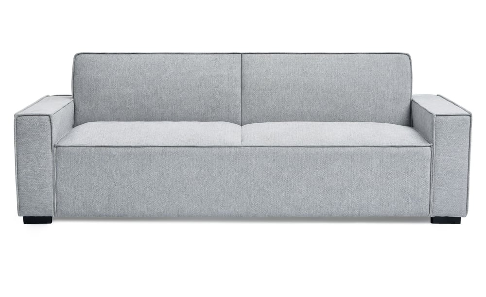 Canapé convertible clic-clac 3 places pikado tissu effet lin gris