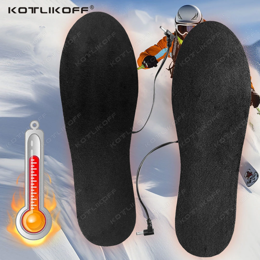 KOTLIKOFF 1/2 Paar elektrisch beheizte USB-Schuheinlagen, frei zu schneidende Fußwärmer, warm, waschbar, warm, warme Winter-Einlegesohlen Image