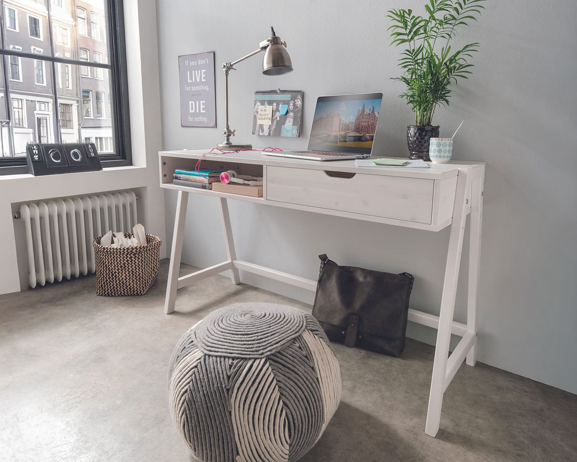 INFANSKIDS Schreibtisch - höhenverstellbar Kiefer natur lackiert / mit Schublade