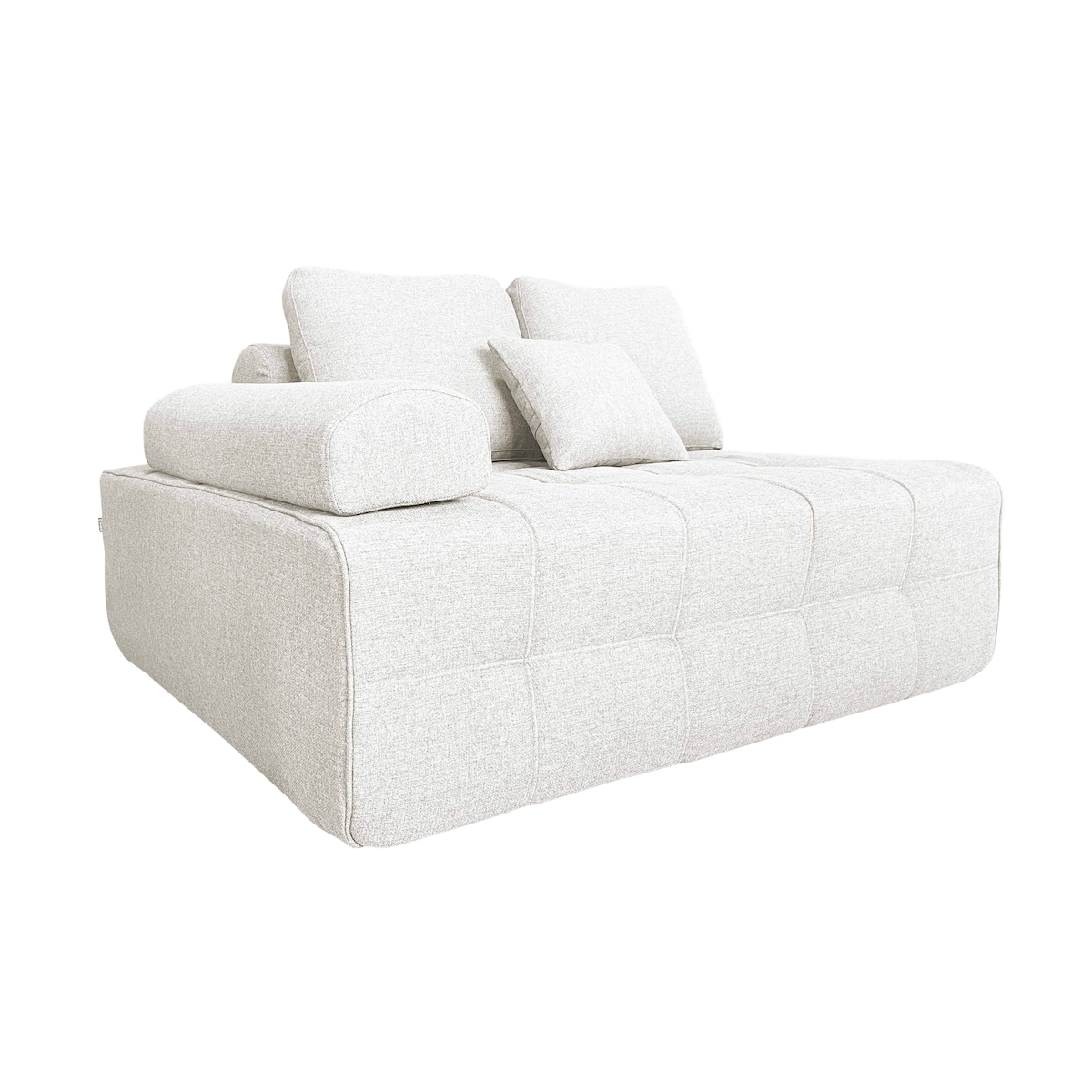 Oviala Business Oviala Rechter Sessel für modulares Stoffsofa mit ecrufarbenen Kissen Image