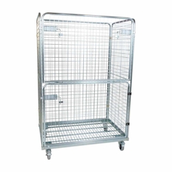 Oswald Transportgeräte Stahlrollbehälter 800, 800 x 1.200 x 1.820 mm, 4-seitig, Vorderwand klappbar, Nutzhöhe 1.620 mm, Rollplatte aus Metall, 600 kg Image