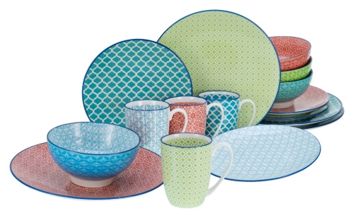 CreaTable Mediterran Bunt Kombiservice 16-tlg Steinzeug Image