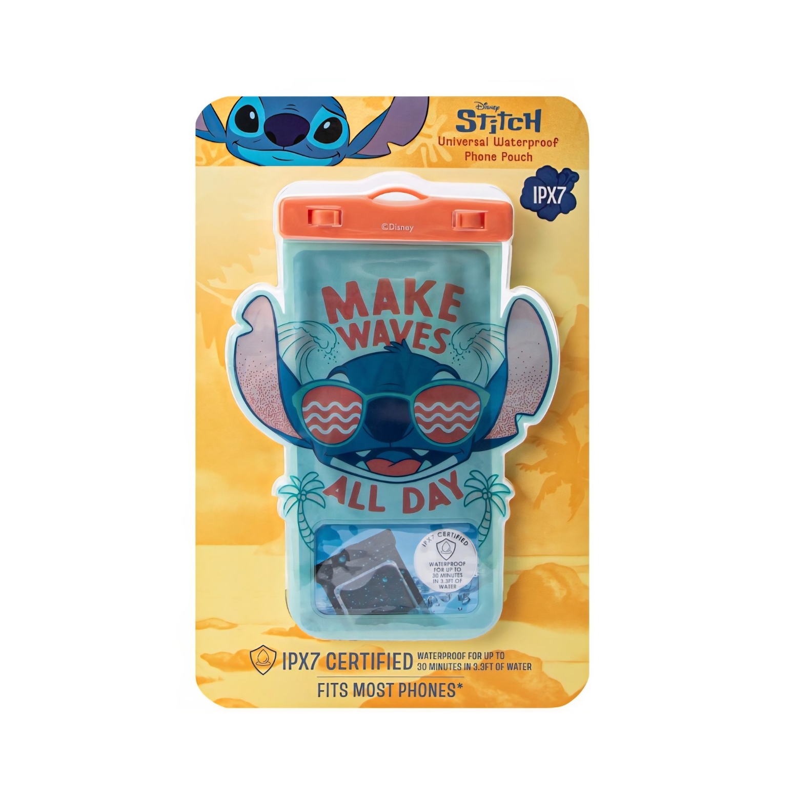 Disney Cell Phones & Accessories | Disney Stitch Waterproof Phone Holder | Color: Blue/Orange | Size: Os