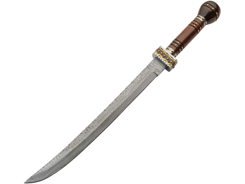 Damascus Fancy Guard Short Sword