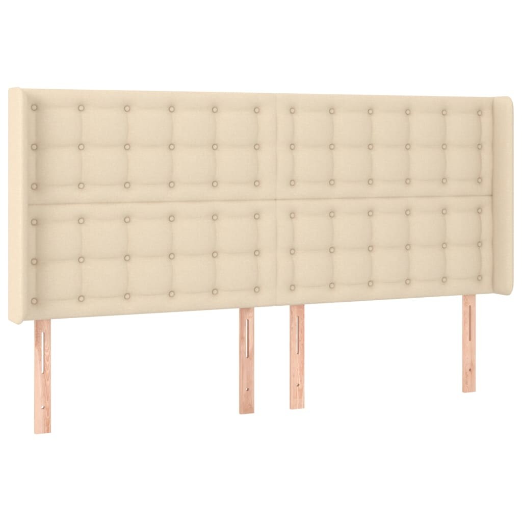 vidaXL Kopfteil mit Ohren Creme 203x16x118/128 cm Stoff Image