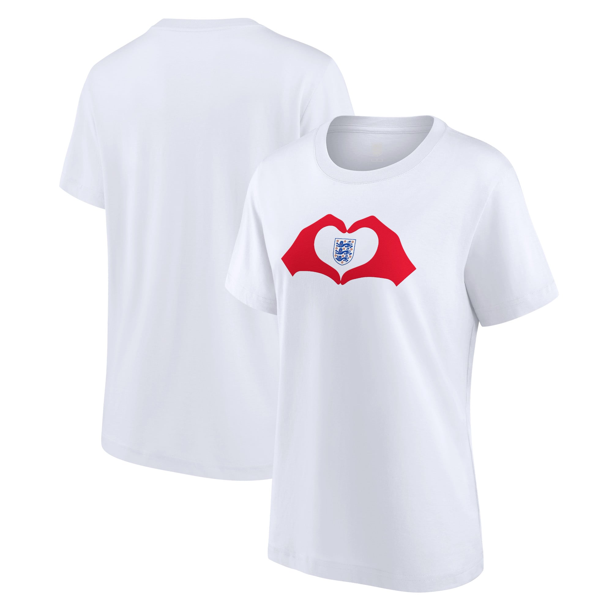 England Heart Hands Grafik-T-Shirt – Weiß – Damen