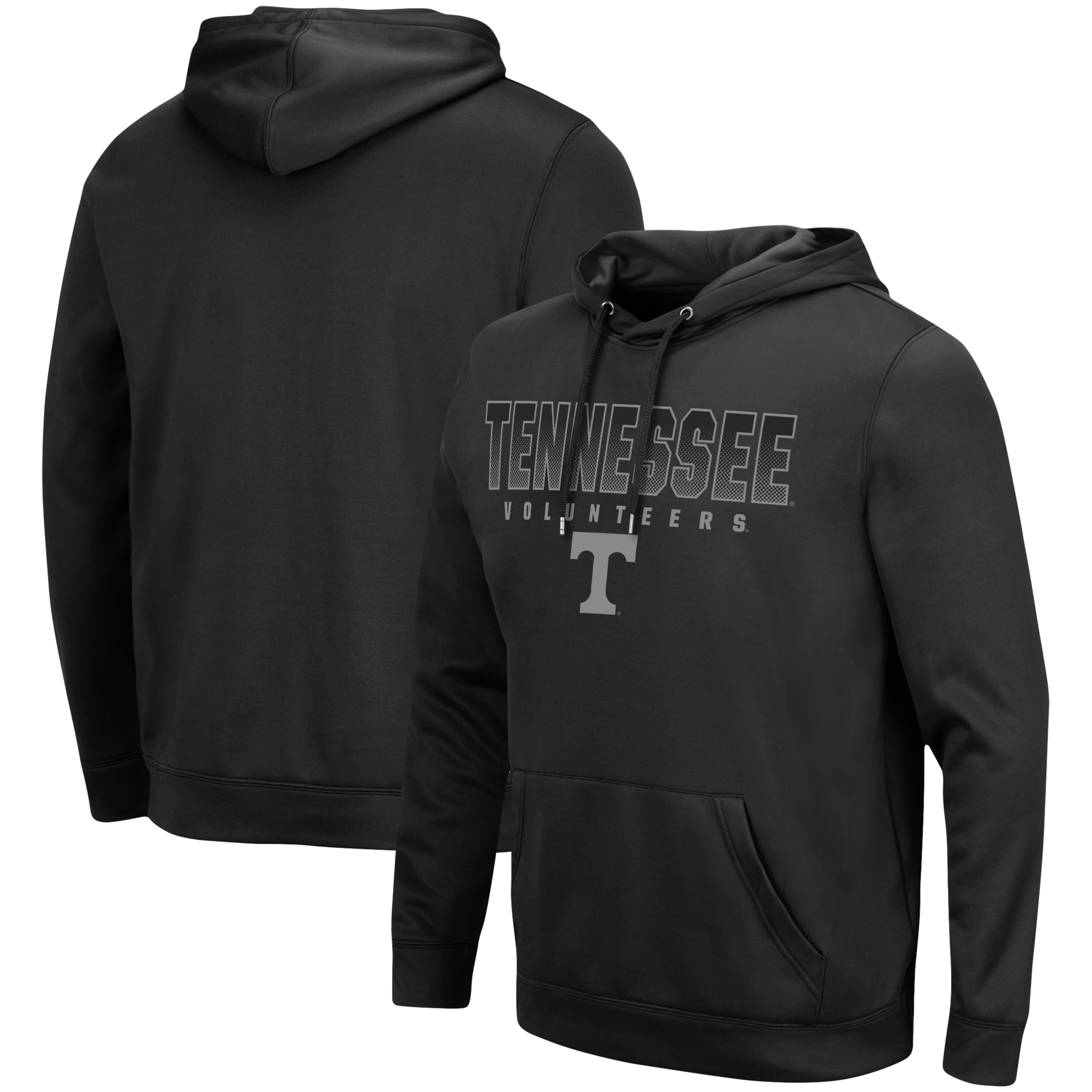 Herren Colosseum Black Tennessee Volunteers Blackout 3.0 Pullover Hoodie Image