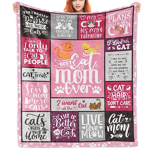 Fleecedecken Überwurfdecke für die Couch Katze pet Niedlich 3D Sofa Bett Dekorative Decke Warme Decke Wohndeko Image