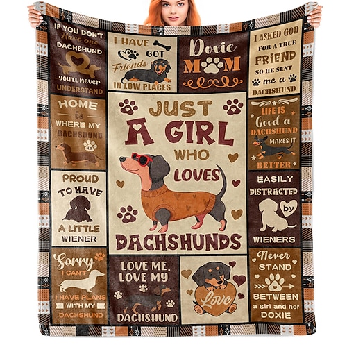 Fleecedecken Überwurfdecke für die Couch Hund Geschenk pet Niedlich 3D Sofa Bett Dekorative Decke Warme Decke Geschenk Wohndeko Image