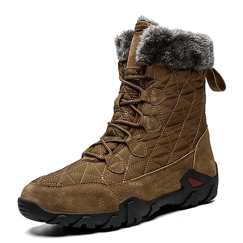 hellbraune Wildleder-Winterstiefel für Herren mit Fellfutter – warmes und strapazierfähiges Schuhwerk für Abenteuer im Schnee und Outdoor-Urlaubsaktivitäten Image