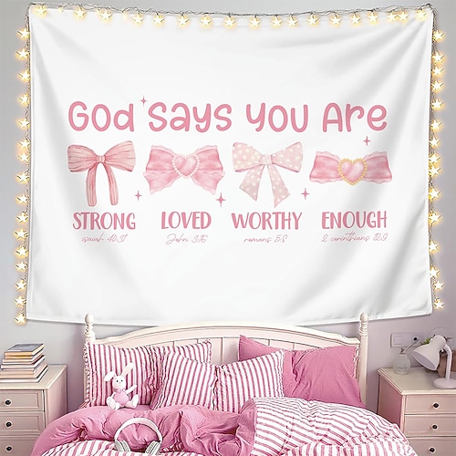 Tapisserie Banner Decke Religion 圣经 Niedlich 3D Schlafzimmer Wohnzimmer Wohnheim Jugendzimmer Studentenwohnheim Wandveranda Wohndeko Image