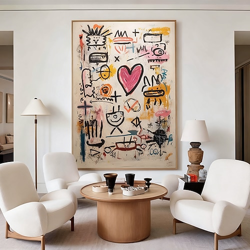 große abstrakte Graffiti-Leinwandkunst rosa strukturierte urbane Malerei Pop-Art moderne Straßenkunst Image