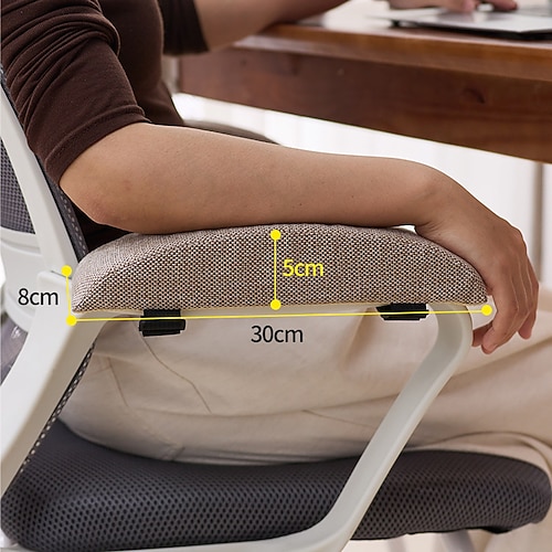 Armlehnenpolster für Bürostühle, Armlehnenkissen für Schreibtischstühle, waschbarer Bezug, dickes ergonomisches Ellenbogenkissen, Armpolsterung für Esszimmer Image