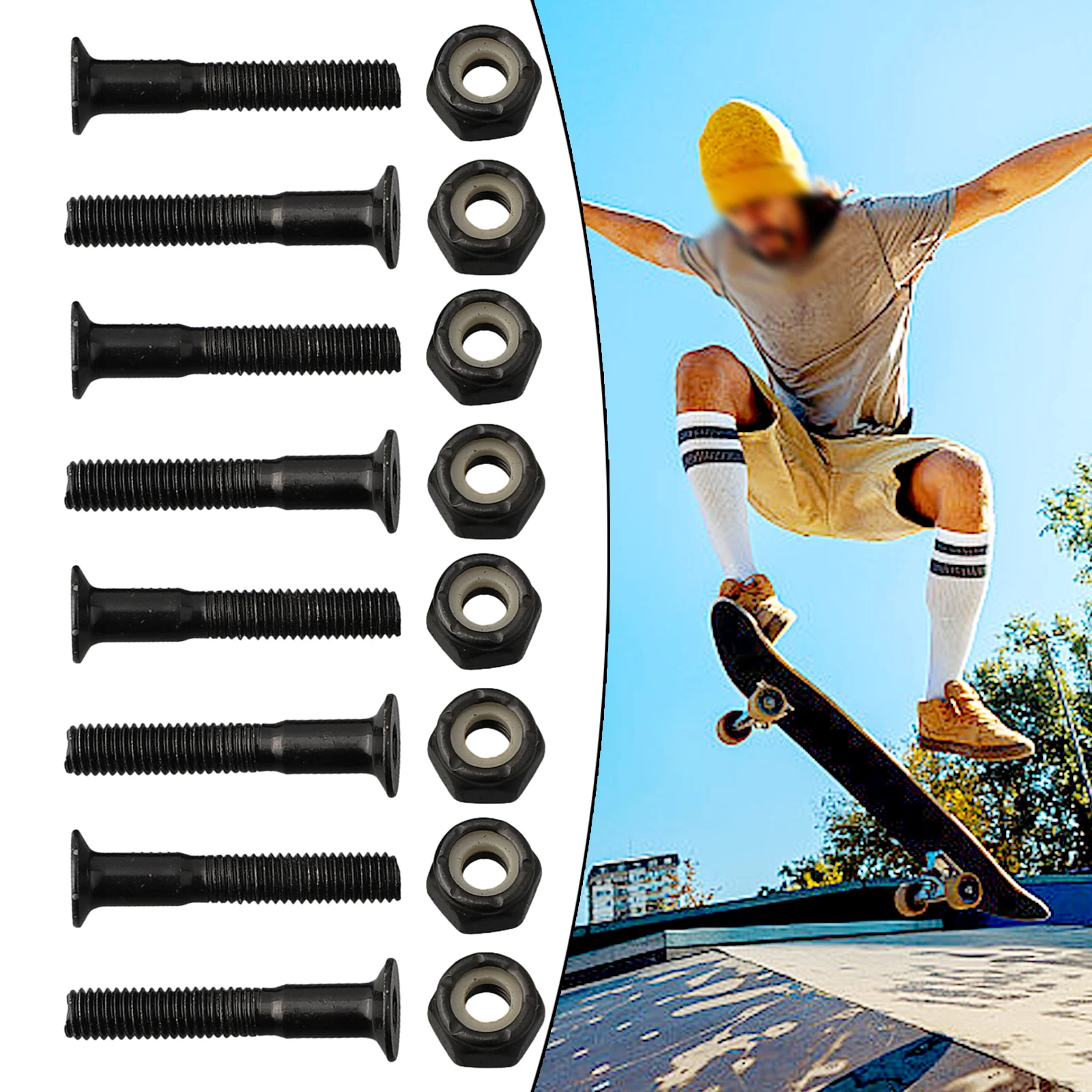8set Skateboard Brücke Spike Ersatz Schrauben Muttern Set Für Skateboard Longboard Acce Brücke Rahmen Deck Schraube M5x25mm/28mm/30mm Image