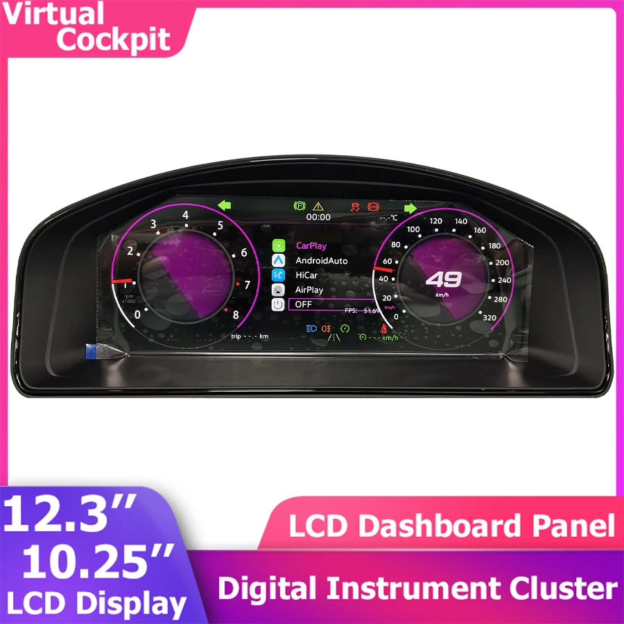 12,3 Zoll Digital Instrument Gauge Cluster Tachometer Für VW Transporter T5 T6 Van Virtuelle Cockpit Dashboard LCD Panel Kilometerzähler HDMI Image