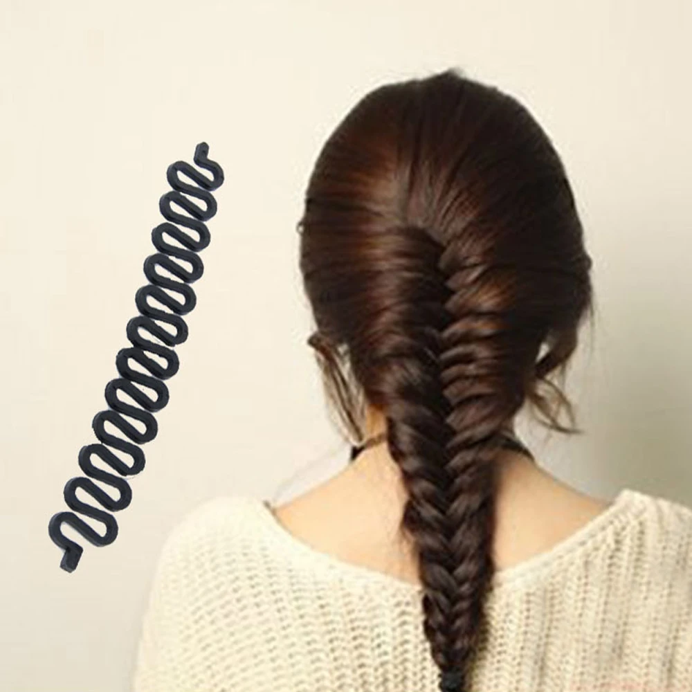 DIY Haar Flechten Twist Roller Maker Fisch Bond Wellen Flechter Werkzeug mit Haar Clips Styling Bun Maker Zubehör für Frisur Image