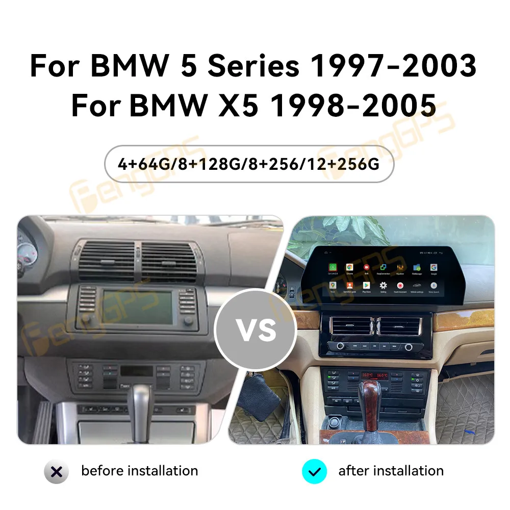 Für BMW E39 E53 X5 1995-2006 Android Auto Radio Drahtlose Carplay Stereo Empfänger Autoradio Multimedia Player GPS Navi touch Einheit Image
