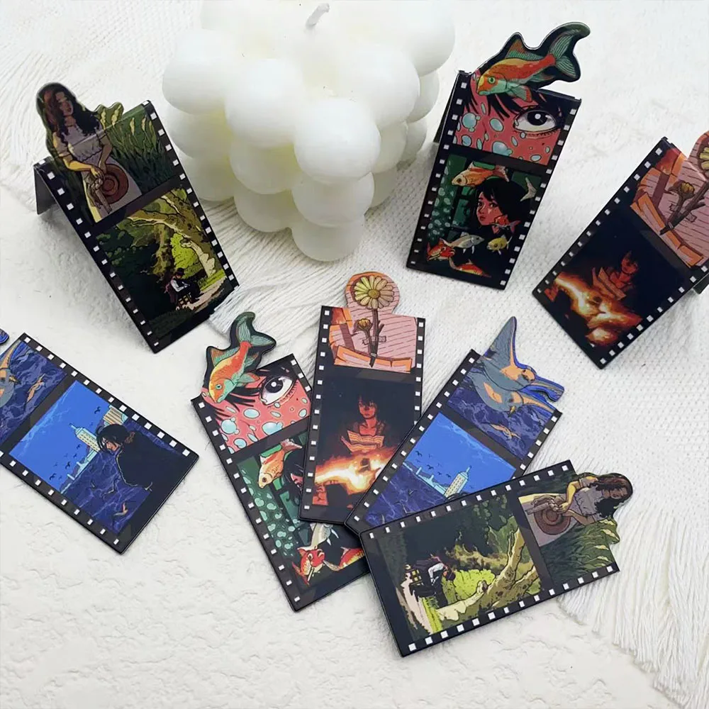 4 stücke Zeit In Film Magnetische Lesezeichen Lesen Seiten Bücher Tagging Schreibwaren DIY Ästhetische Lesezeichen Kreative Geschenke
