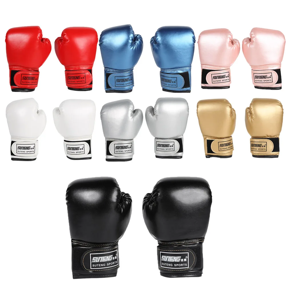 2 Stücke Kinder Boxhandschuhe PU Leder Trainingshandschuhe Atmungsaktive Muay Thai Handschuhe Kampfhandschuhe für Jungen Mädchen Jugend Image