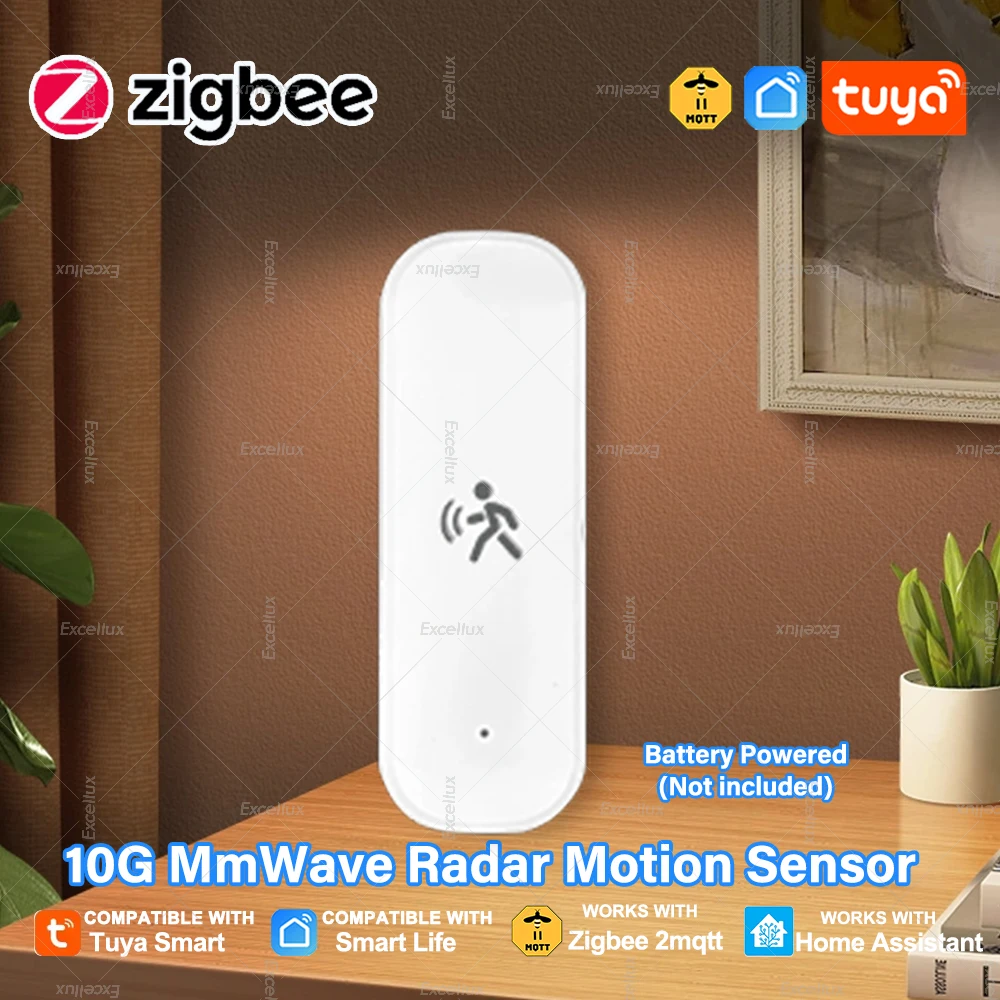 ZigBee Human Motion Sensor 10G MmWave Radar Motion Sensor, mit Helligkeitsstemperatur Luftfeuchtigkeit, für Tuya App/Home Assistant Z2MQTT Image