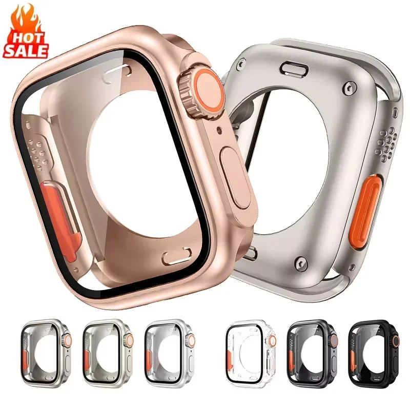 Neuer Displayschutz für Apple Watch 46 mm, 45 mm, 44 mm, 40 41 42 mm, hartes PC-Front- und Heckstoßgehäuse, iwatch 11 10 9 8 7 SE 6 5 Abdeckung Image