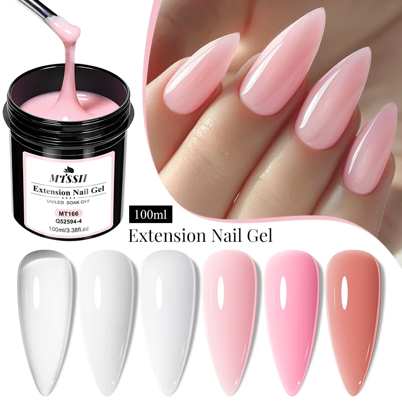 100 ml Nagelgel mit großer Kapazität, rosa, semi-permanenter UV/LED-Gellack, geeignet für DIY-Design, Nagelkunst-Verlängerungswerkzeug Image
