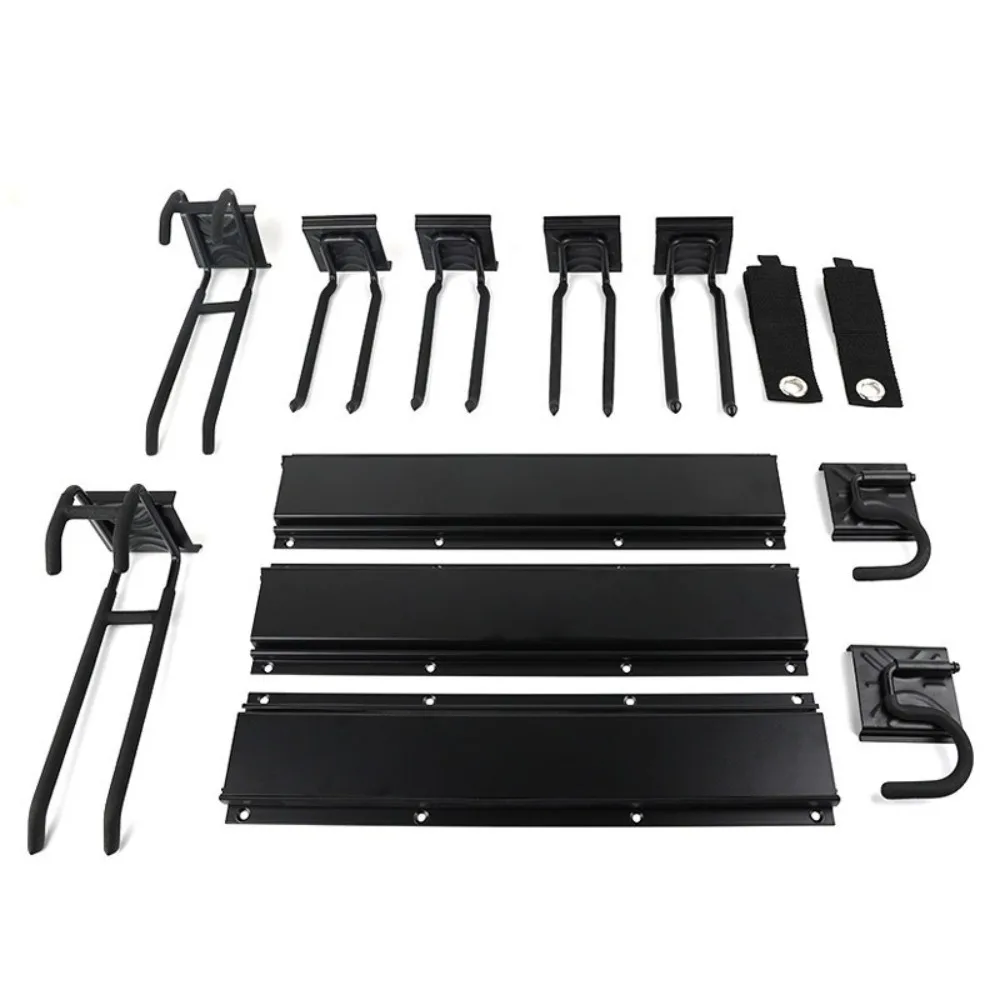 New Metal Garage Storage Hooks Wall Mount Adjustable Broom Mop Holder Heavy Duty Black Yard Shed Rack Garden Accessories