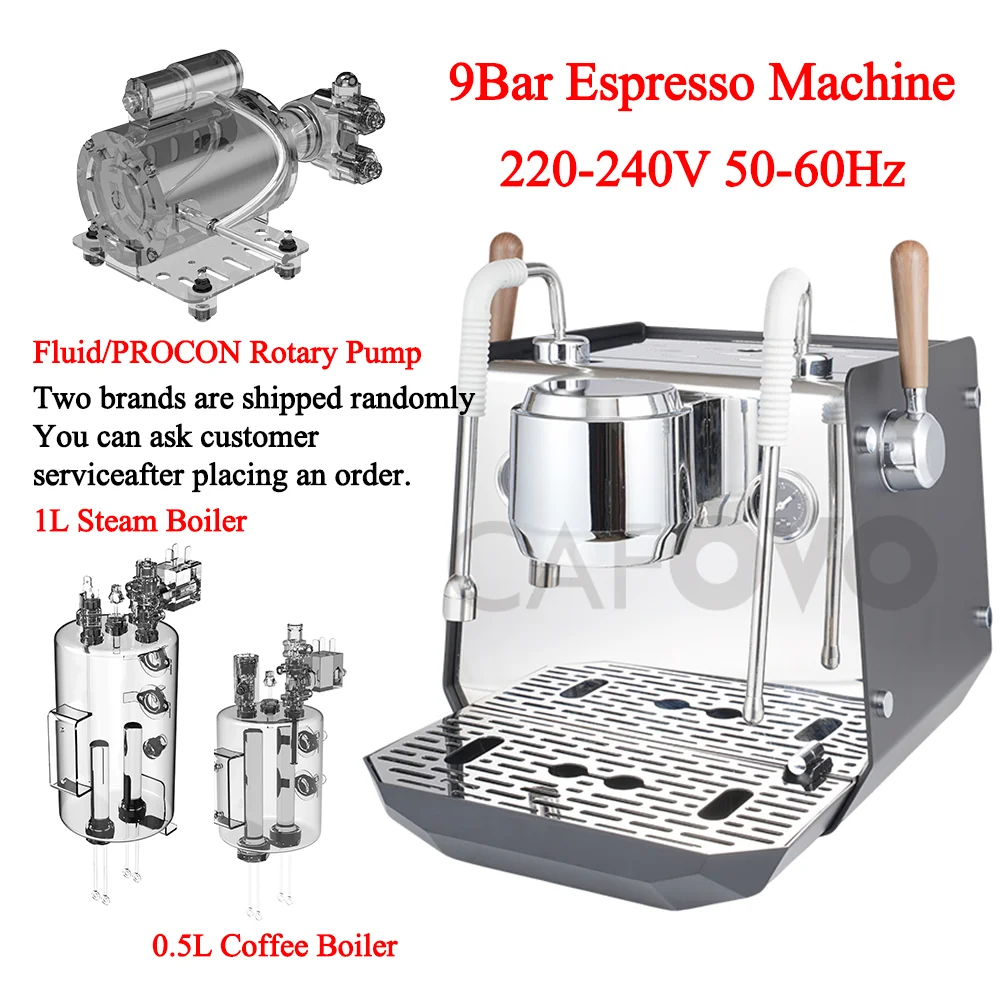 CAFOVO E102 Kommerzielle halbautomatische Espressomaschine mit PID-Preinfusion, elektronischer Bildschirmsteuerung, Speichertyp, Doppelkessel