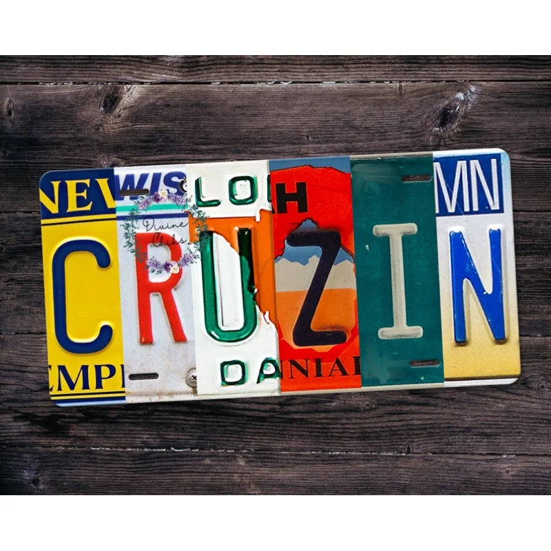 Kreuzfahrttür-Nummernschild: Mixed State Plates, Aluminiumschild (6x12) Image