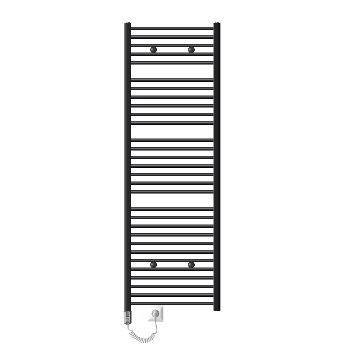 ECD Germany Elektrischer Badheizkörper mit Heizstab 900W 600x1800 mm Anthrazit gerade mit Seitenanschluss LuxeBath Image