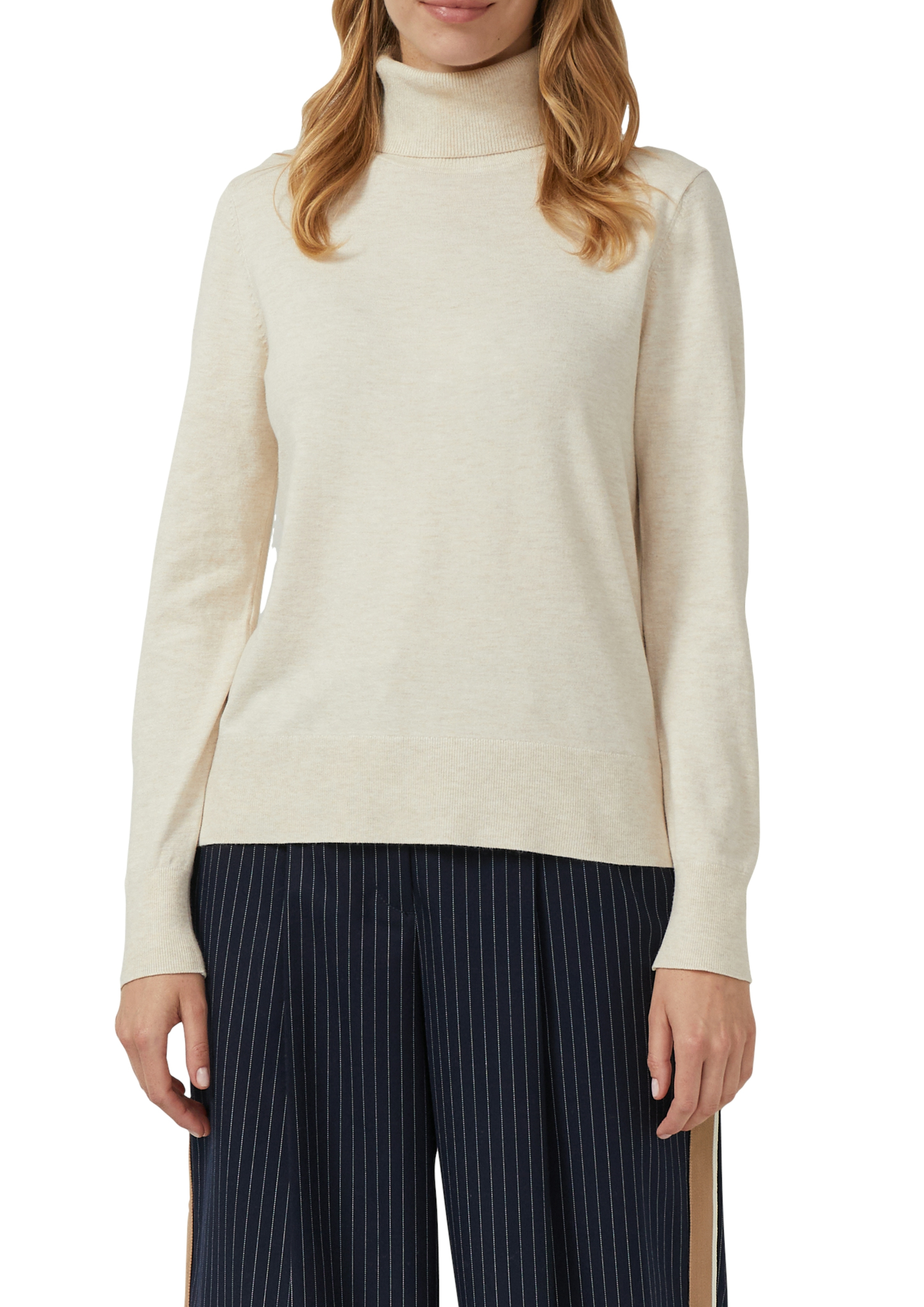 Strickpullover S.OLIVER, Damen, Gr. 34, beige (beige melange), Strick, Obermaterial: 72% Viskose, 28% Polyester, meliert, regular fit normal, ohne Ausschnitt, elastischer Bund, Pullover Strickpullover, mit Rollkragen